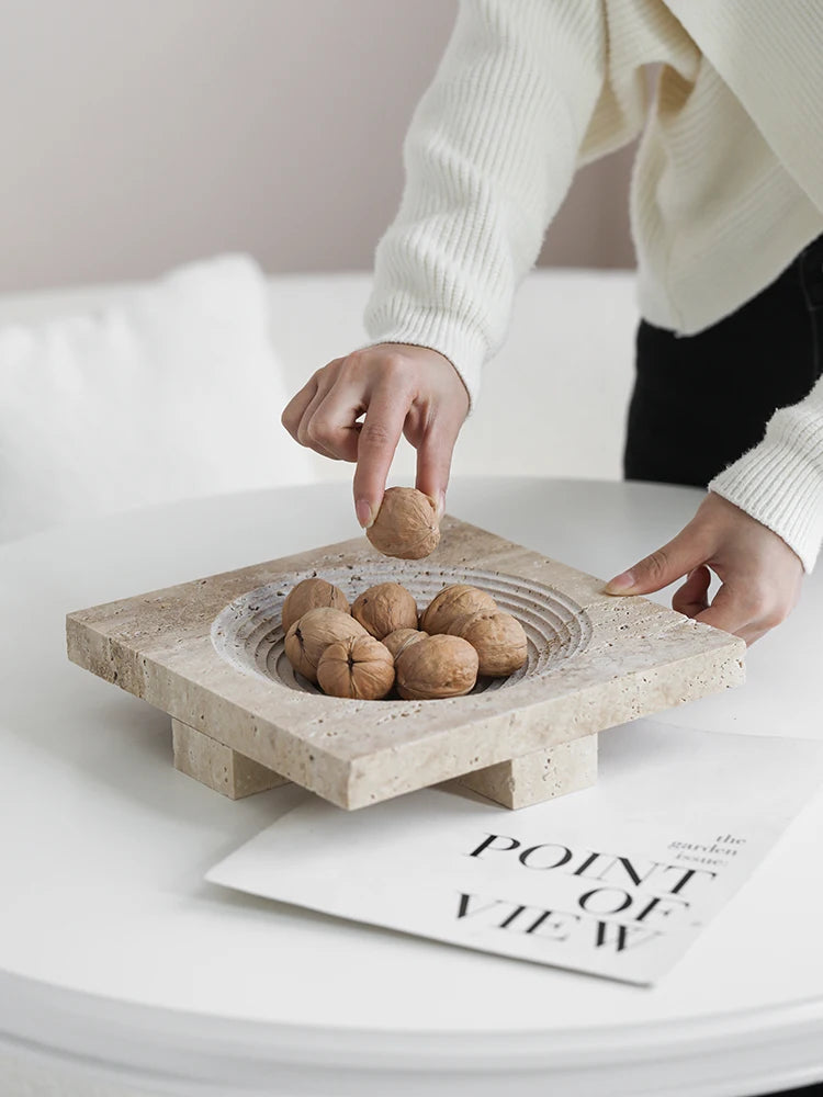Travertine Style Centrepiece Tray