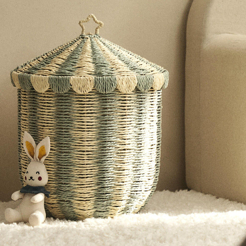 Circus Rattan Woven Baskets With Lid