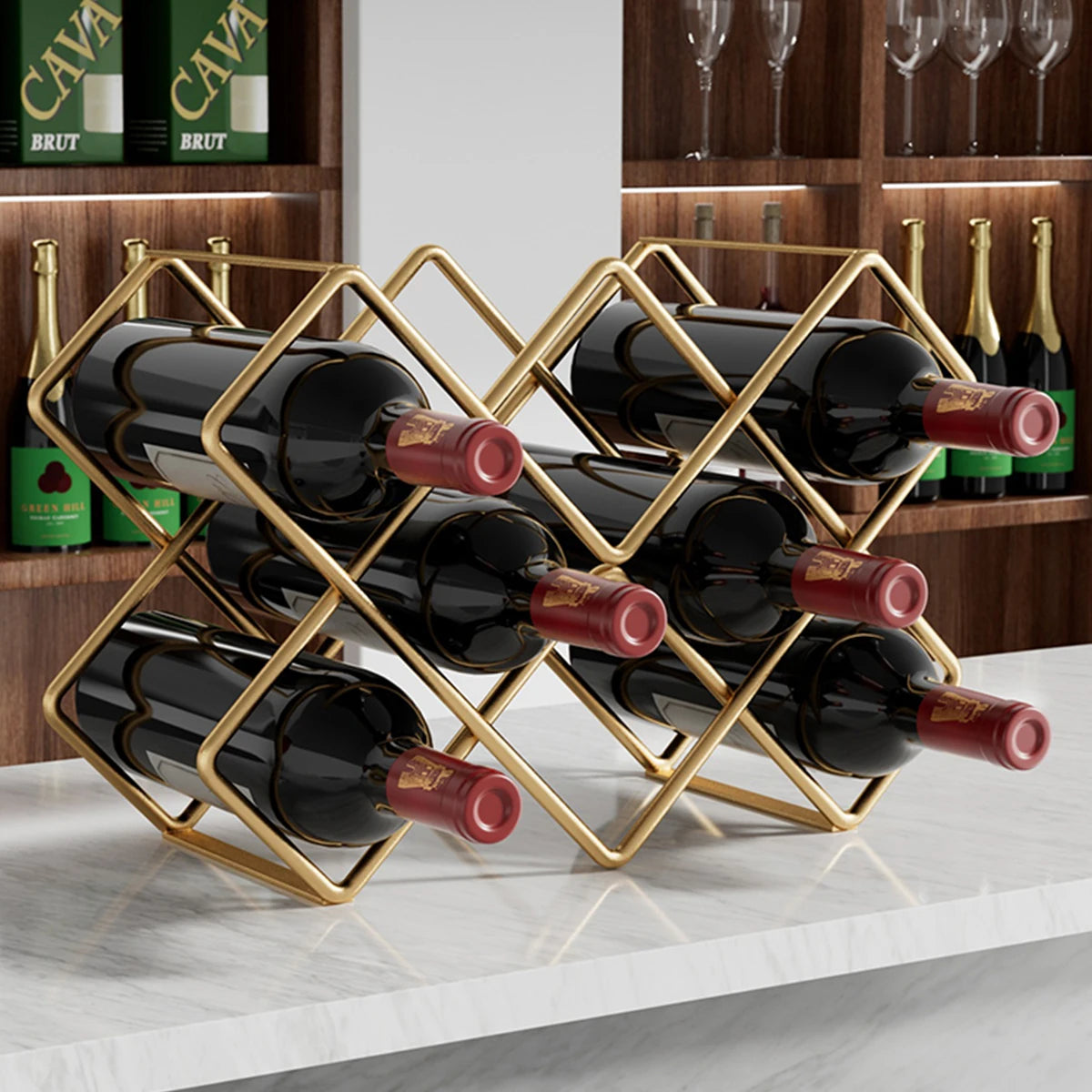 5/8 Grid Metal Wine Bottle Rack