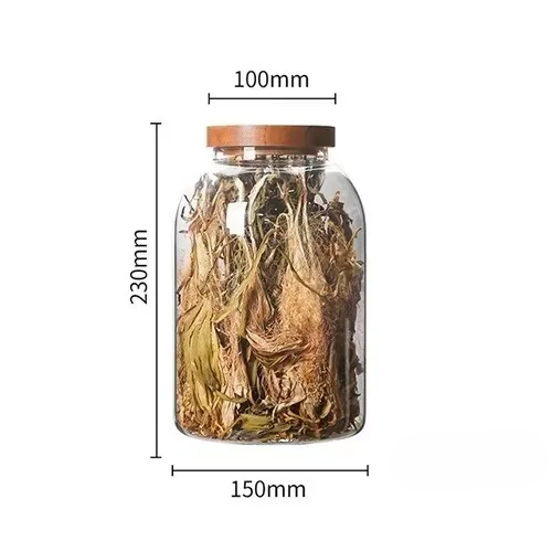 Glass Storage Jar with Wooden Cover