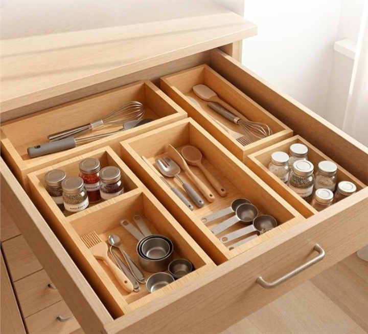 Wooden Drawer Organizer Storage Trays (Set of 5)