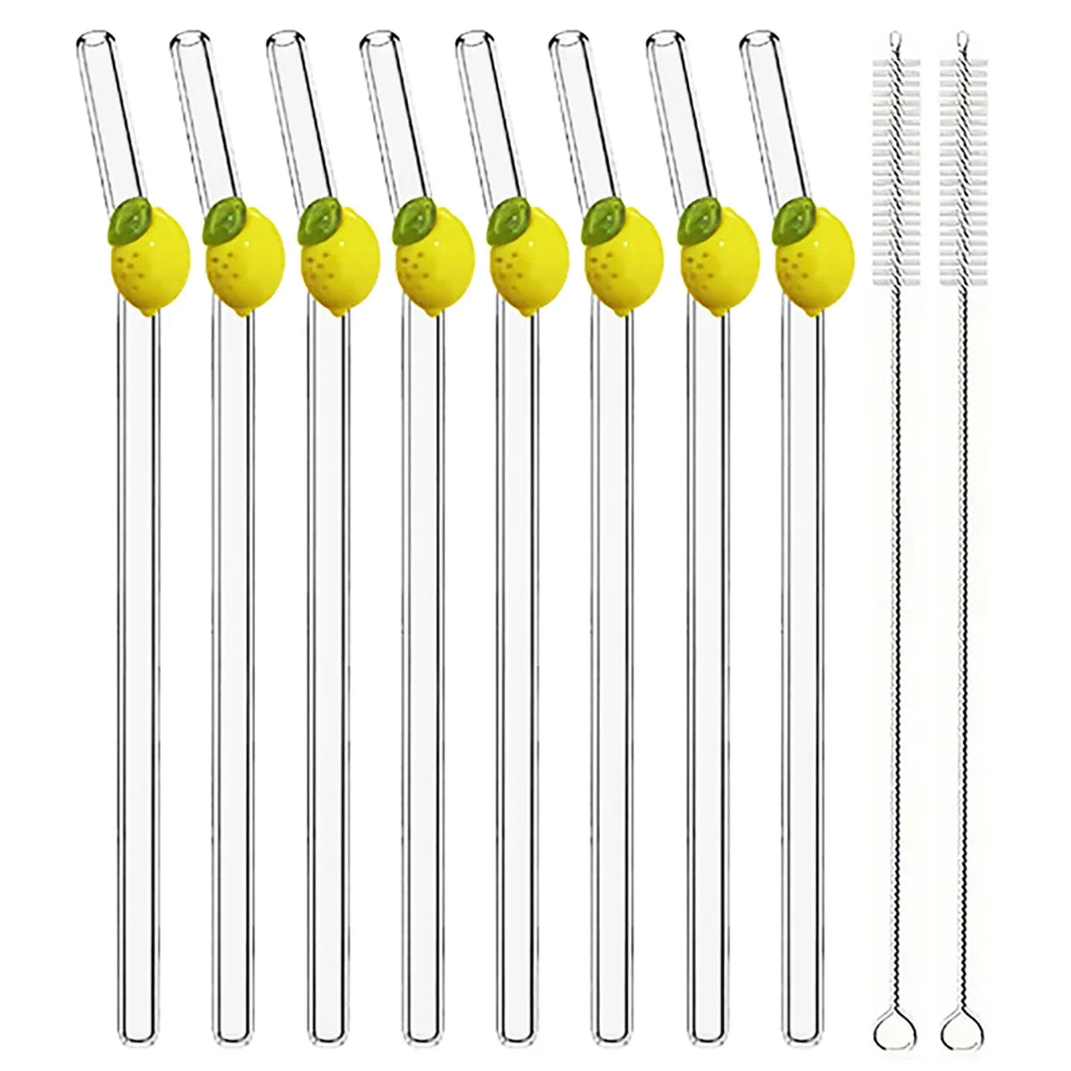20cm Lemon Glass Straws