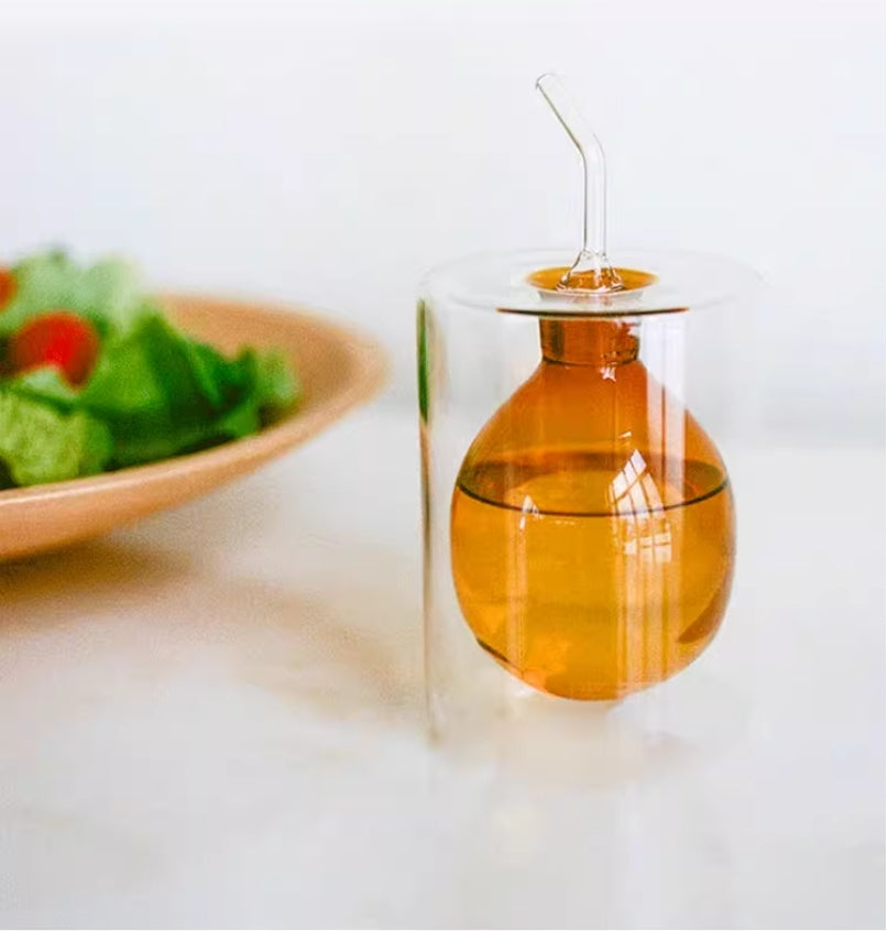 Double Glass Seasoning Oil Bottle Dispensers