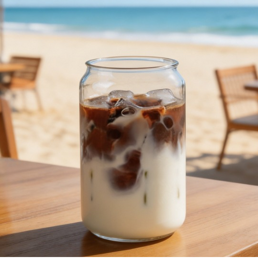 Classic Glass Cup with Glass Straw