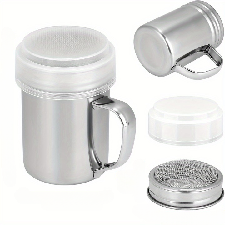 Metal Mesh Sifter Jars with Handle (Pack of 2)