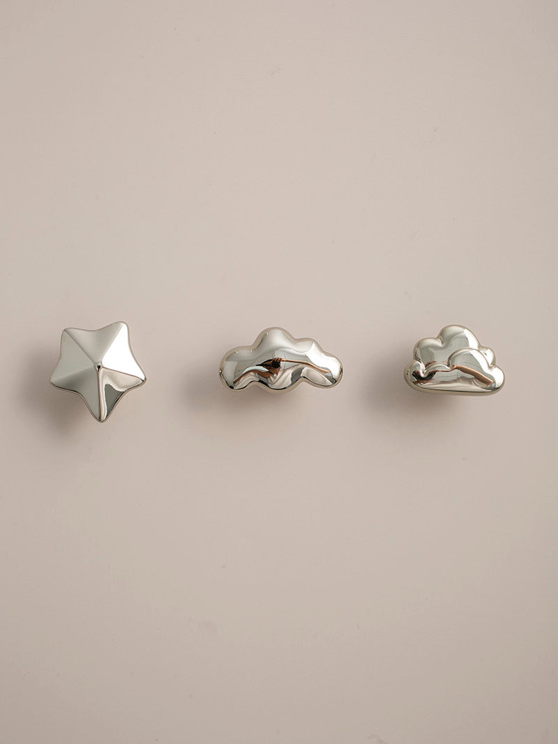 Silver Cloud & Star Cabinet Knobs