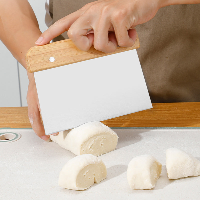 Metal Dough Cutter with Wooden Handle