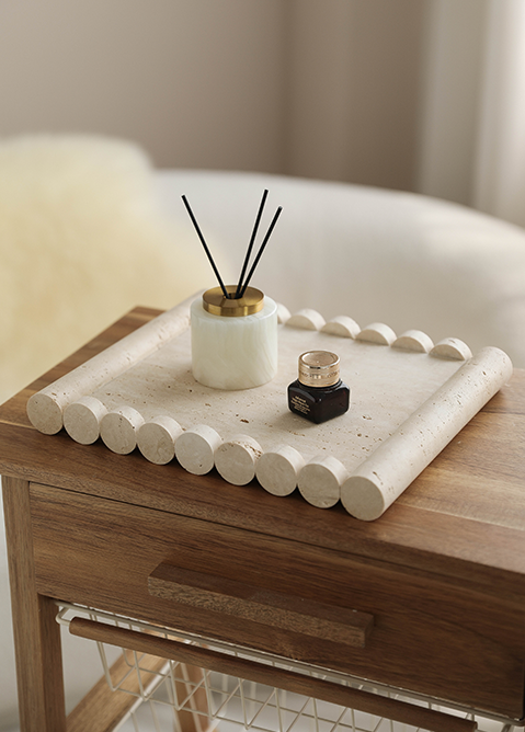 Light Lux Travertine Style Tray