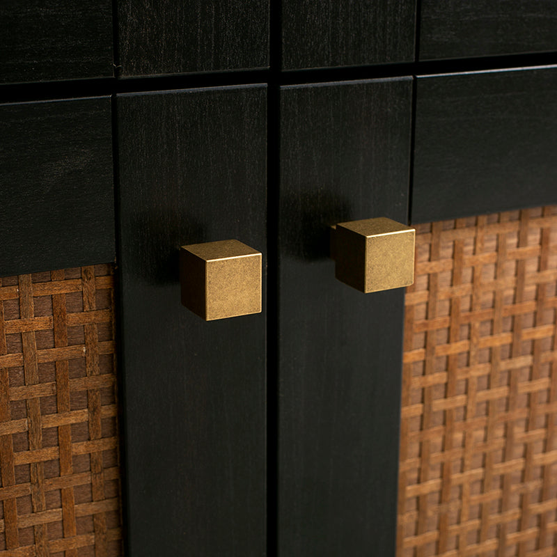 Small Square Solid Brass Handle for Cabinets and Drawers