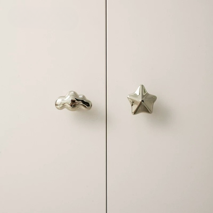 Silver Cloud & Star Cabinet Knobs