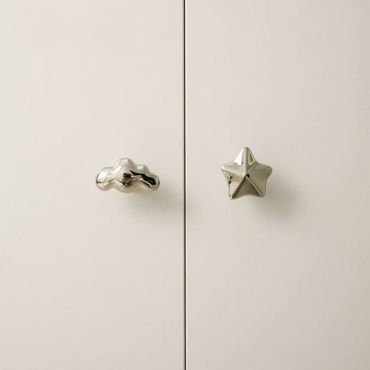 Silver Cloud & Star Cabinet Knobs