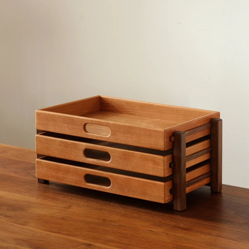Wooden 3-Layer Organizer Drawer