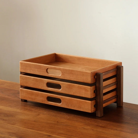Wooden 3-Layer Organizer Drawer