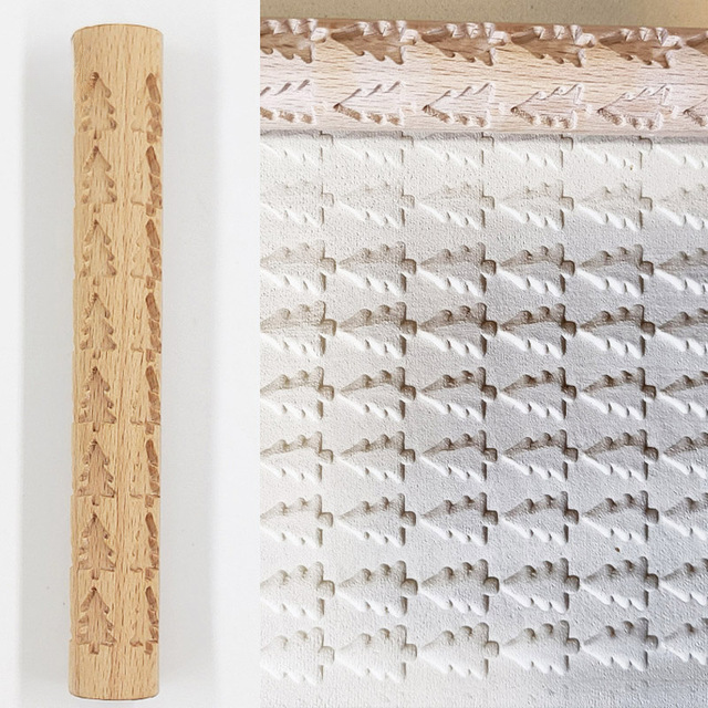 Mini Wooden Embossing Rolling Pins for Creative Baking