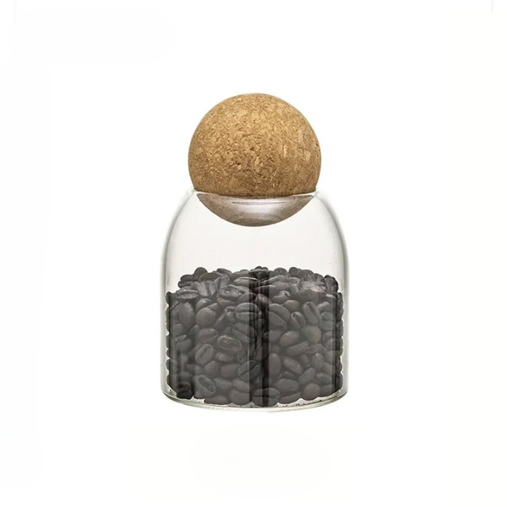 Glass Storage Jar with Ball Cork Lid