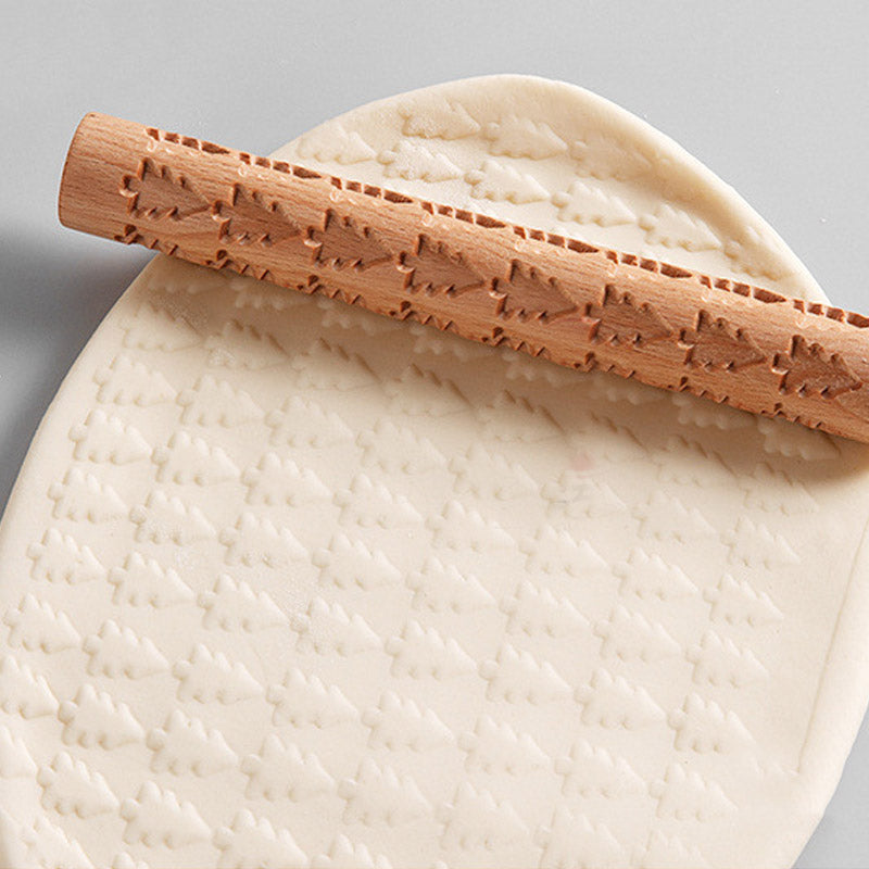 Mini Wooden Embossing Rolling Pins for Creative Baking