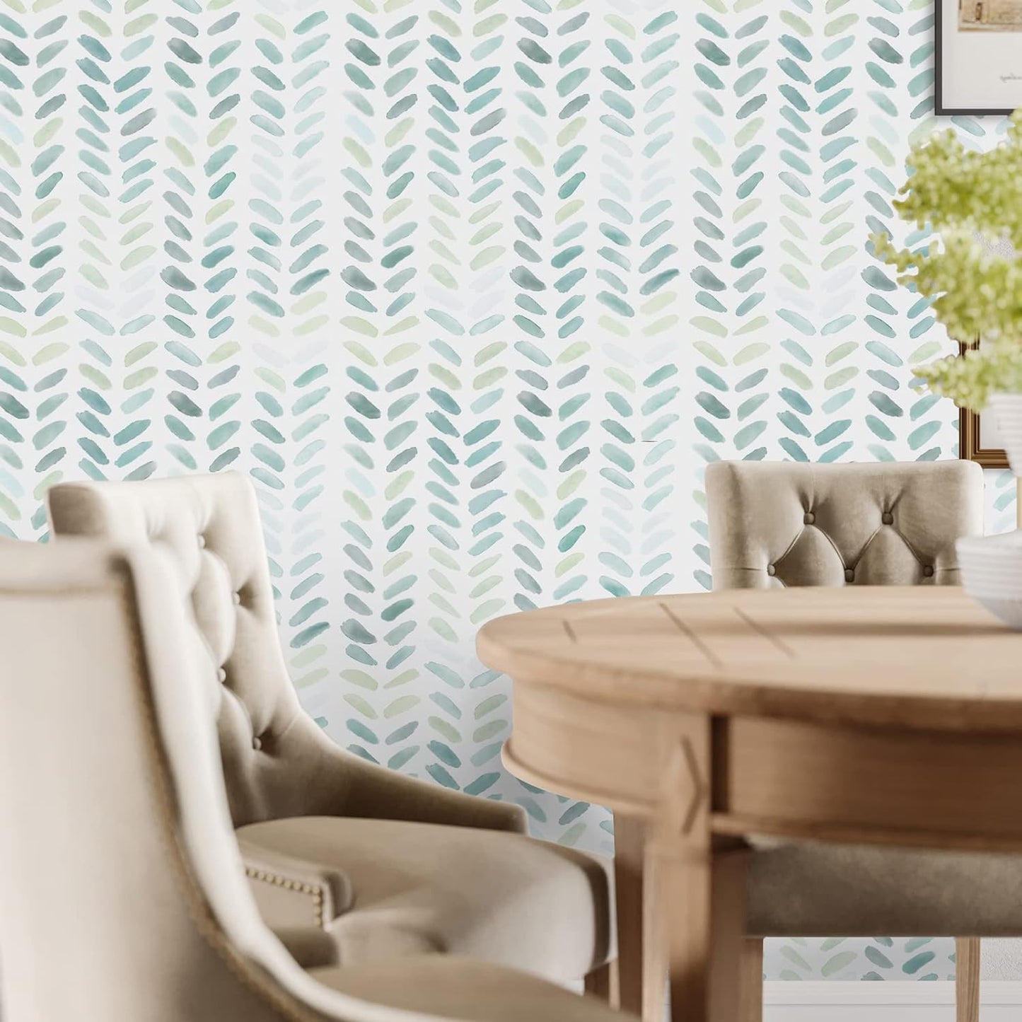 Mini Green Herringbone Peel and Stick Wallpaper
