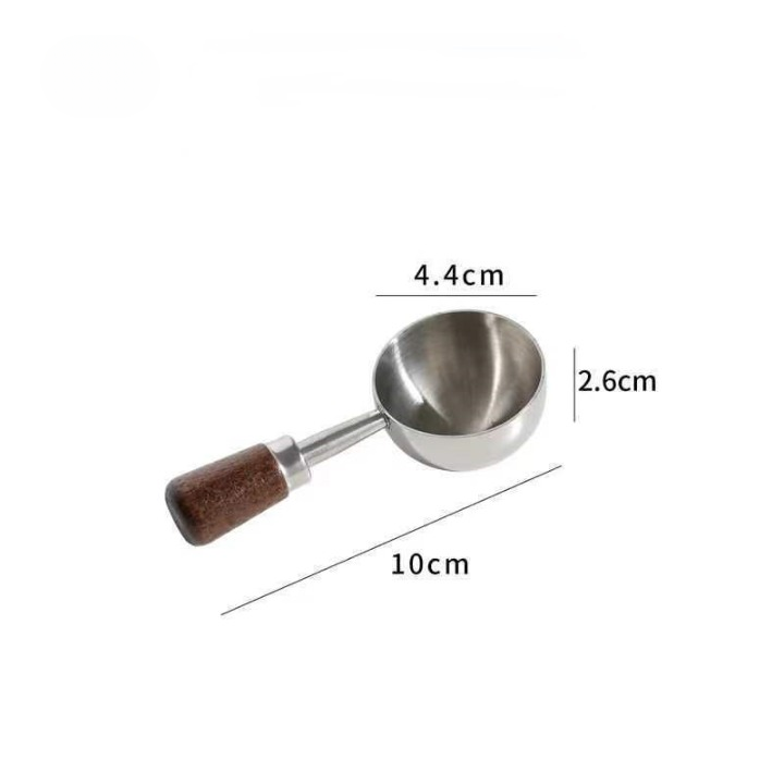 Metal Measuring Coffee Bean Scoops with Wooden Handles