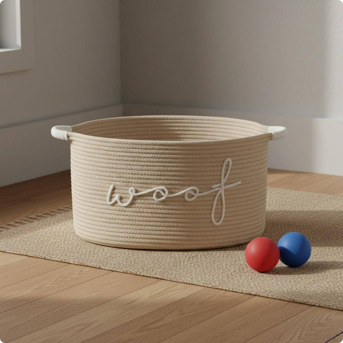 Rope Dog Toy Storage Basket