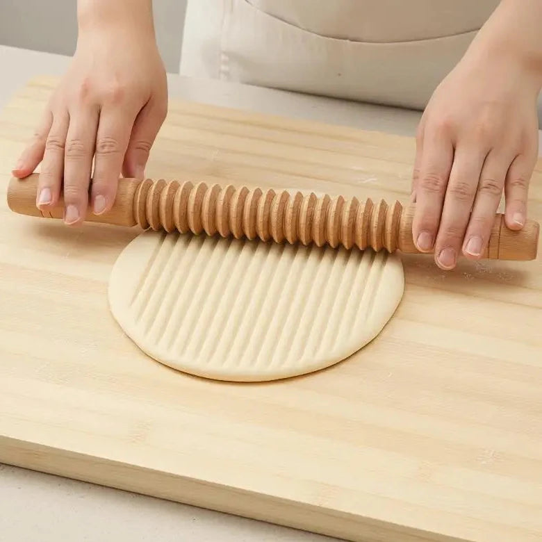 Wooden Embossing Rolling Pin for Creative Baking