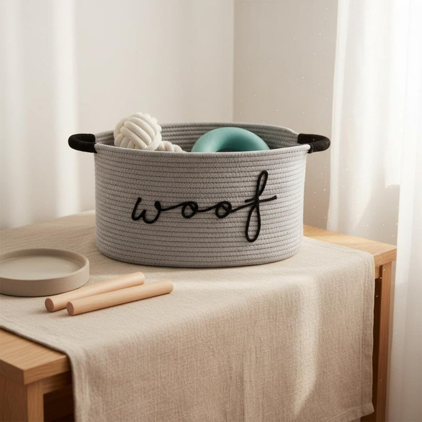 Rope Dog Toy Storage Basket