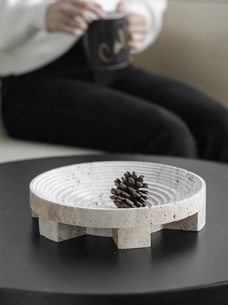 Travertine Style Centrepiece Tray