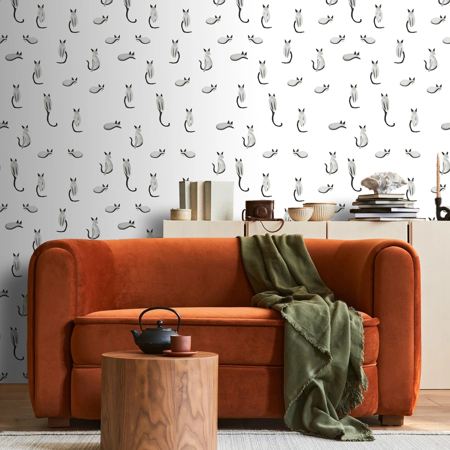 Elegant Cats Peel and Stick Wallpaper