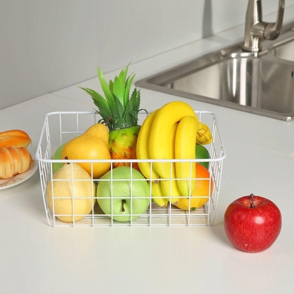 Metal Storage Baskets with Built-In Handles