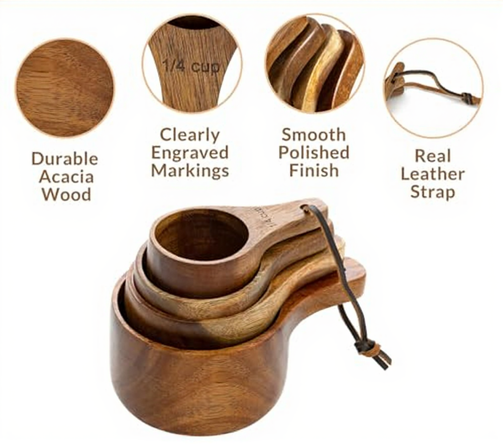 Wooden Measuring Cups (Set of 4)