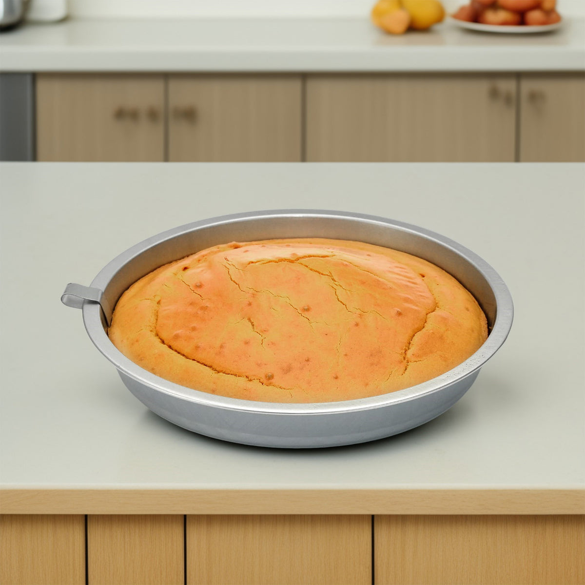 Nonstick Round Cake Pan with Built-In Swivel Blade