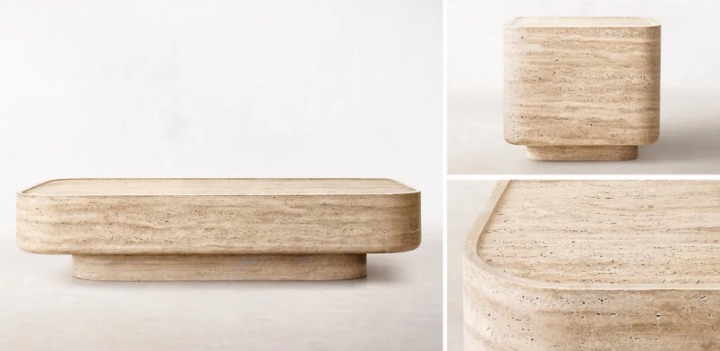 Travertine Light Lux Side & Coffee Tables