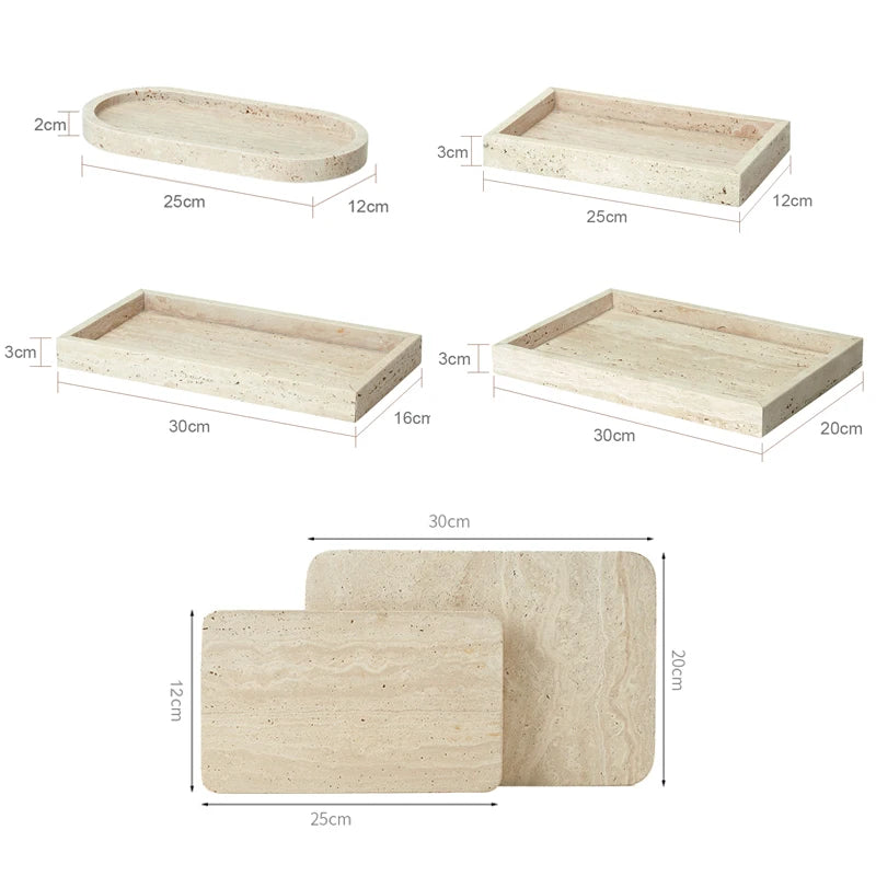 Travertine Style Stone Trays