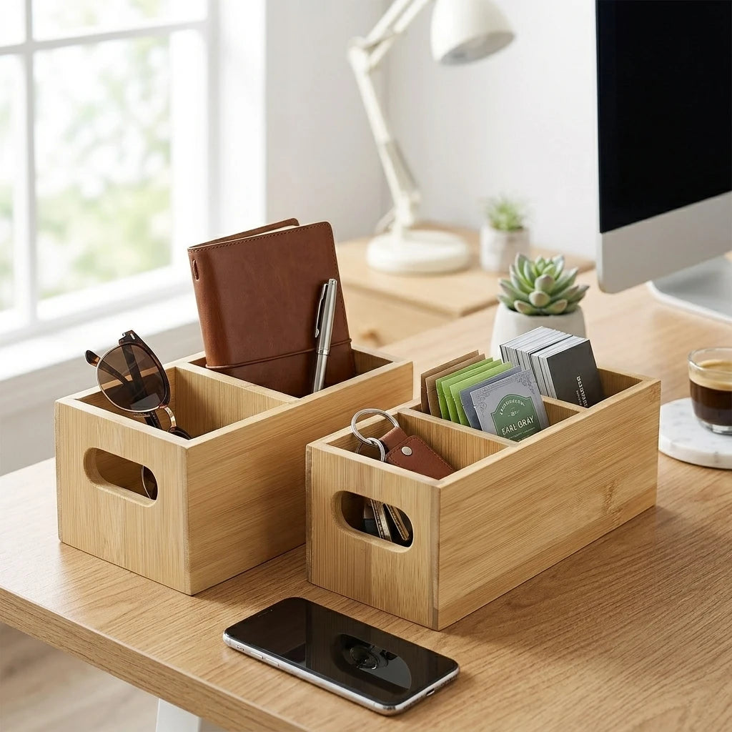 Wooden Desk Organizer with 3 Slots