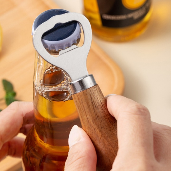 Manual Mini Bottle Opener with Wooden Handle