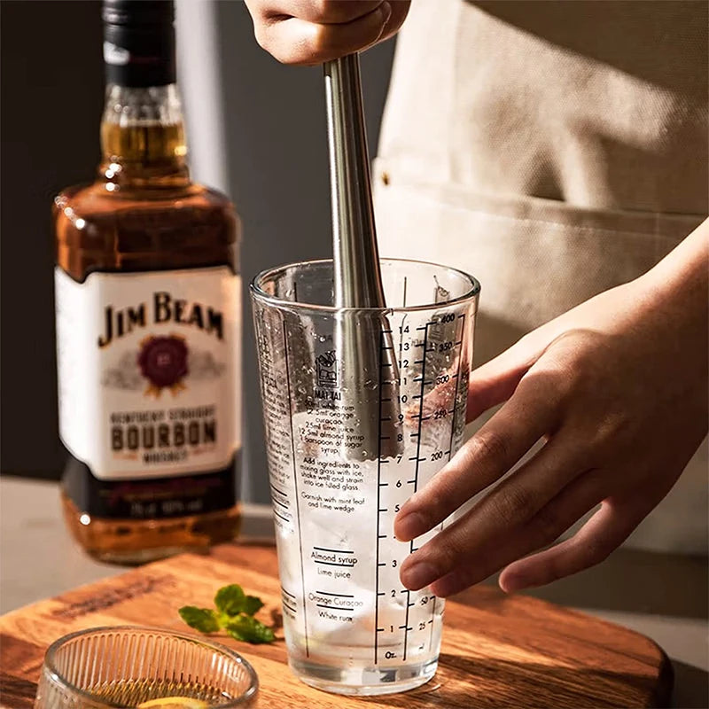 Cocktail Muddler with Long Drink Stirrer