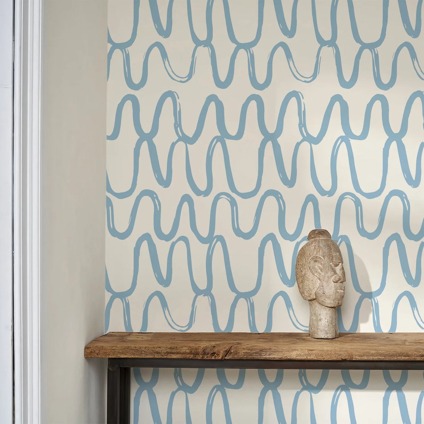 Blue Brush Peel and Stick Wallpaper