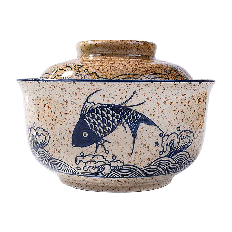 Japanese Style Ceramic Bowl with Lid