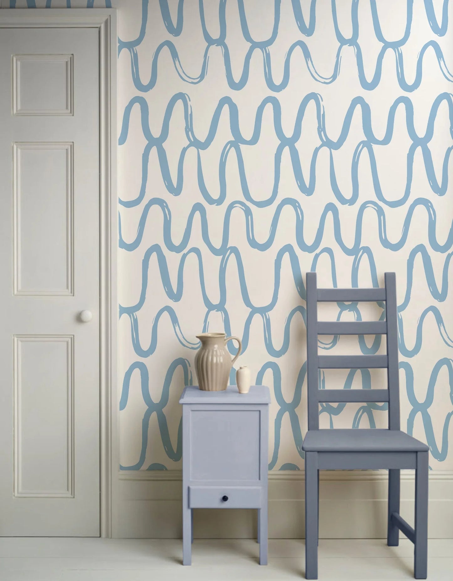 Blue Brush Peel and Stick Wallpaper
