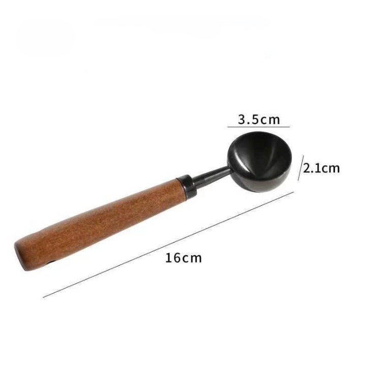 Metal Measuring Coffee Bean Scoops with Wooden Handles