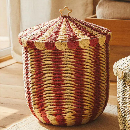 Circus Rattan Woven Baskets With Lid