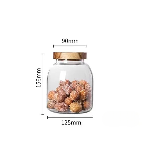 Glass Storage Jar with Wooden Cover