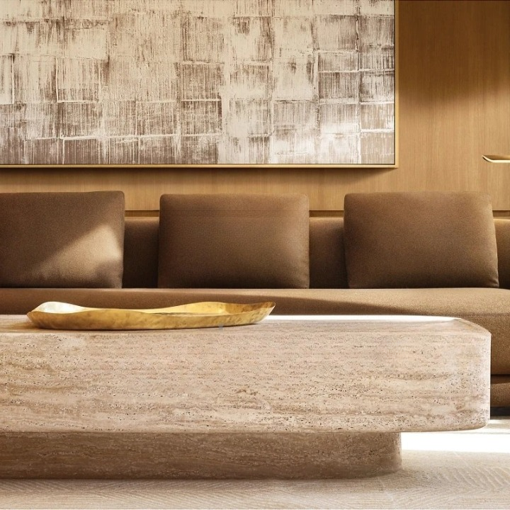 Travertine Light Lux Side & Coffee Tables