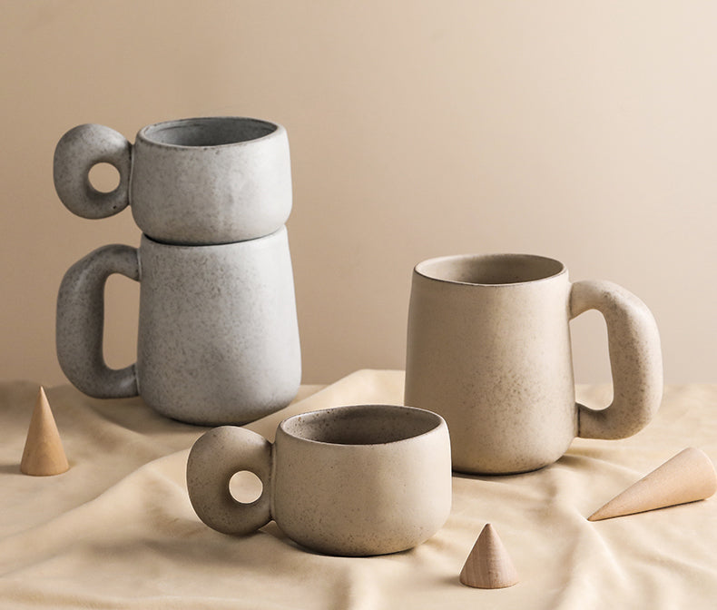 Artistic Stoneware Style Mugs
