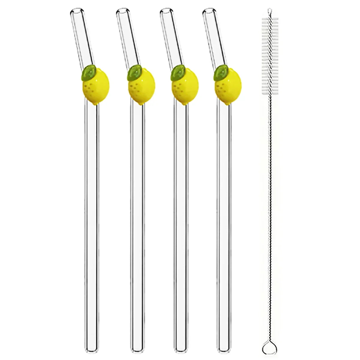 20cm Lemon Glass Straws