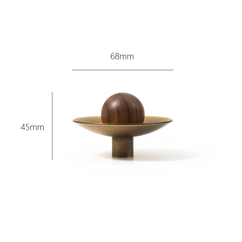 Antique Style Stone Furniture Handle with Brass Base