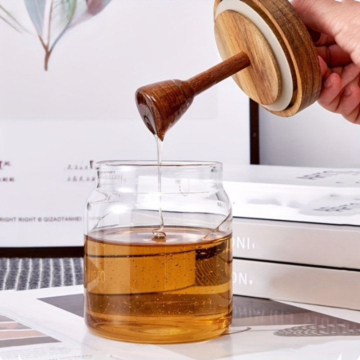 Honey Jar with Dipper and Lid