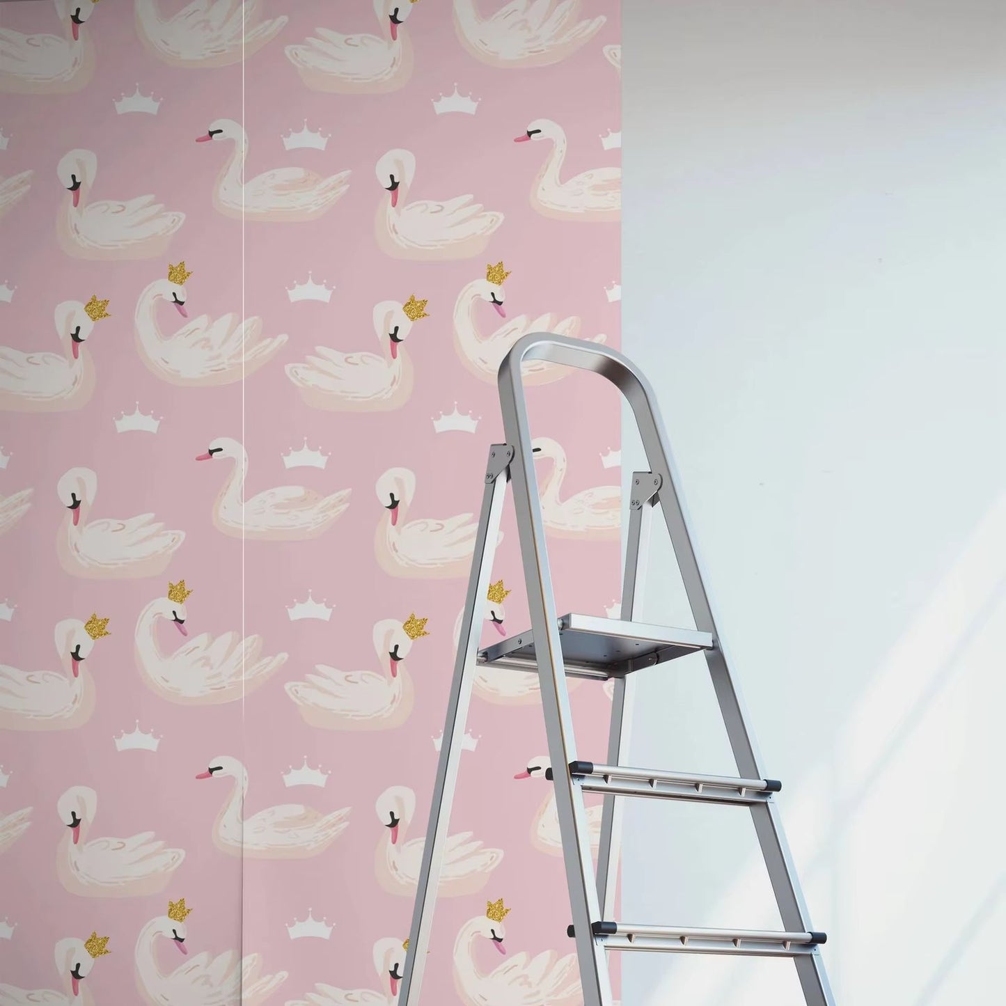 Swans and Crowns Peel and Stick Wallpaper