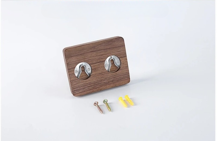 Wood & Brass Toilet Paper Holder