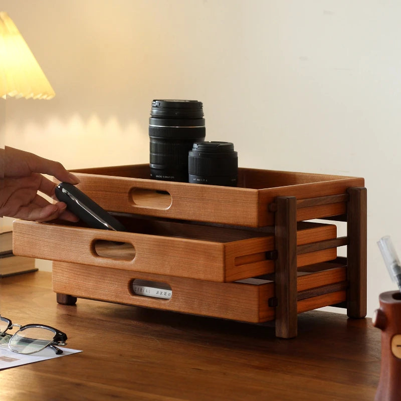 Wooden 3-Layer Organizer Drawer