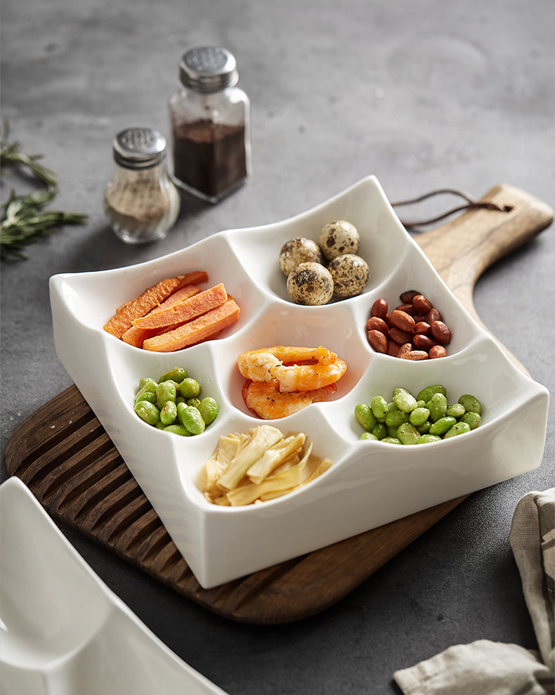 Serving Square Platter with Divided Sections